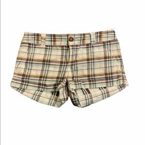 TNA Yellow Plaid Short Casual Shorts Size 2